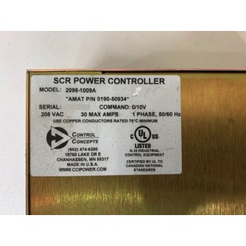 AMAT 0190-50934 Model 2096-1009A SCR Power Controller